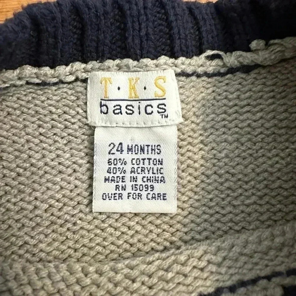 TKS Basics Toddler Baby Boy Knit Sweater with Airplane size 24 Months - Picture 2 of 5